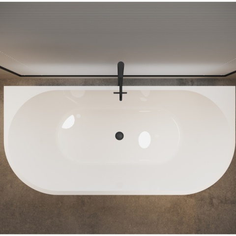 Wanna wolnostojąca przyścienna VIVA z pokrywką BLACK - 160 x 75 cm