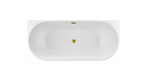 Wanna wolnostojąca przyścienna VIVA z pokrywką MIRROR GOLD - 150 x 75 cm