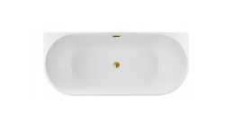 Wanna wolnostojąca przyścienna VIVA z pokrywką MIRROR GOLD - 160 x 75 cm