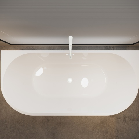 Wanna wolnostojąca przyścienna VIVA z pokrywką WHITE - 150 x 75 cm