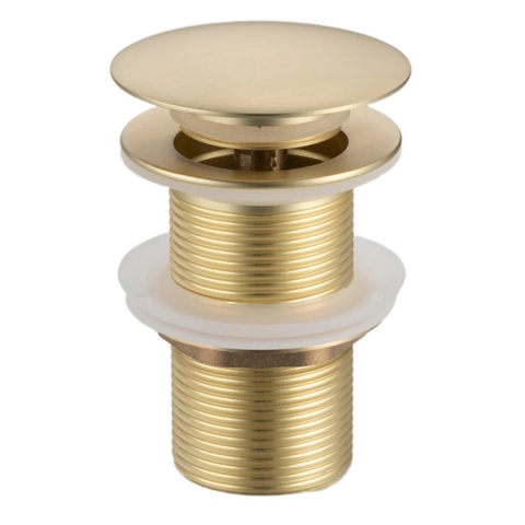 Korek umywalkowy mosiężny Klik Klak model A bez przelewu - Brushed Gold