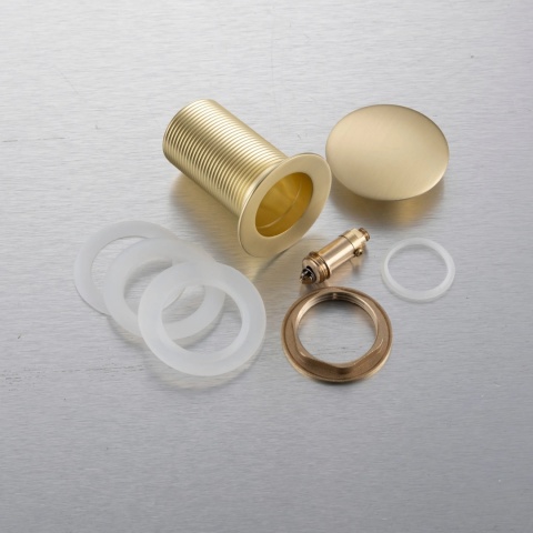 Korek umywalkowy mosiężny Klik Klak model A bez przelewu - Brushed Gold