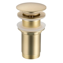 Korek umywalkowy mosiężny Klik Klak model C bez przelewu - Brushed Gold