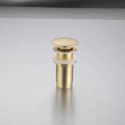 Korek umywalkowy mosiężny Klik Klak model C bez przelewu - Brushed Gold