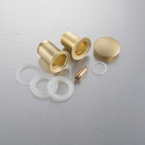 Korek umywalkowy mosiężny Klik Klak model C bez przelewu - Brushed Gold