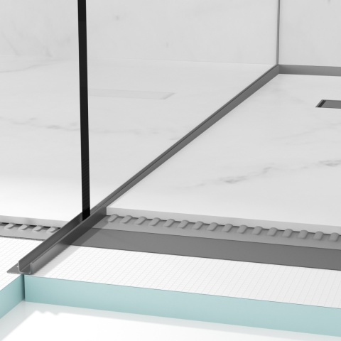 Listwa spadkowa do szkła lewa 170 cm Gun Metal