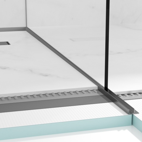 Listwa spadkowa do szkła prawa 120 cm Gun Metal