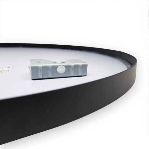 Lustro niepodświetlane okrągłe CORINA BLACK 80 cm, rama aluminiowa