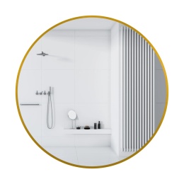 Lustro niepodświetlane okrągłe CORINA GOLD 70 cm, rama aluminiowa