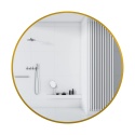 Lustro niepodświetlane okrągłe CORINA GOLD 80 cm, rama aluminiowa