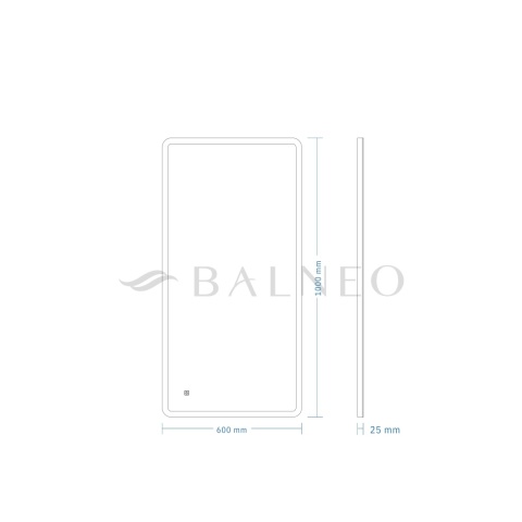 Lustro podświetlane 60x100 cm LUMIN- Antypara, Ściemnianie, Zmiana barwy