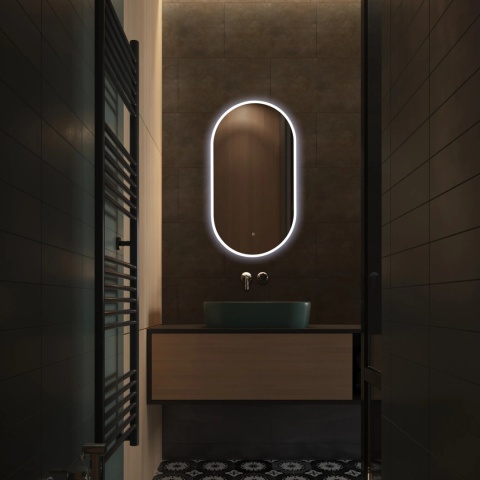 Lustro podświetlane ELISA 50x90 cm- Antypara, Ściemnianie, Zmiana barwy