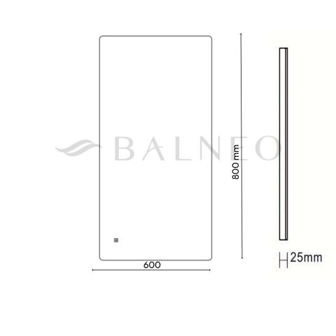 Lustro podświetlane MARINO 60x80 cm- Antypara, Ściemnianie, Zmiana barwy