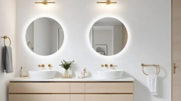 Lustro podświetlane MOON 60 cm- Antypara, Ściemnianie, Zmiana barwy