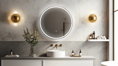 Lustro podświetlane SUN 100 cm- Antypara, Ściemnianie, Zmiana barwy