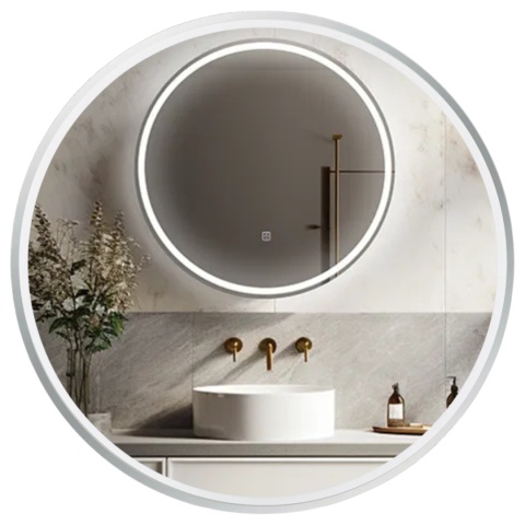 Lustro podświetlane SUN 70 cm- Antypara, Ściemnianie, Zmiana barwy