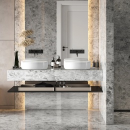 Umywalka nablatowa ALVIO 61,5 x 41,5 cm biała, ceramiczna