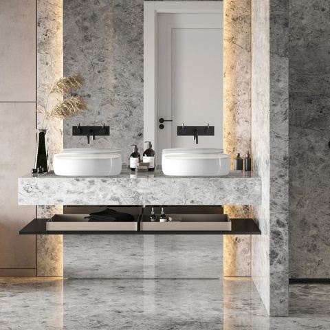 Umywalka nablatowa ALVIO 61,5 x 41,5 cm biała, ceramiczna