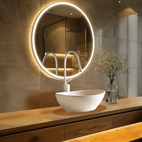 Umywalka nablatowa LOREN 42 x 33 cm biała, ceramiczna