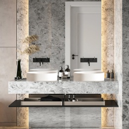 Umywalka nablatowa NESSA 51 x 31 cm biała, ceramiczna