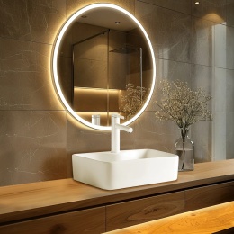 Umywalka nablatowa SAVIA 49 x 38 cm biała, ceramiczna