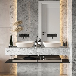 Umywalka nablatowa VILEO 62 x 42 cm biała, ceramiczna