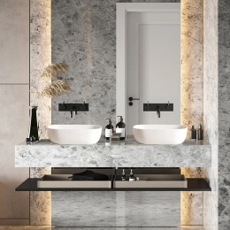 Umywalka nablatowa VIONA 47 x 33 cm biała, ceramiczna