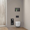 WALL-BOX BRUSH "L" LEWY - BLACK GLASS 68,2 x 23,2 x 15 cm