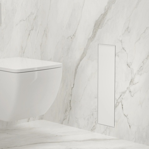 WALL-BOX BRUSH "L" LEWY - WHITE GLASS 68,2 x 23,2 x 15 cm