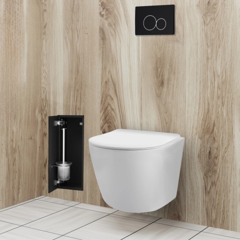 WALL-BOX BRUSH "S" LEWY - BLACK GLASS 53,2 x 23,2 x 15 cm