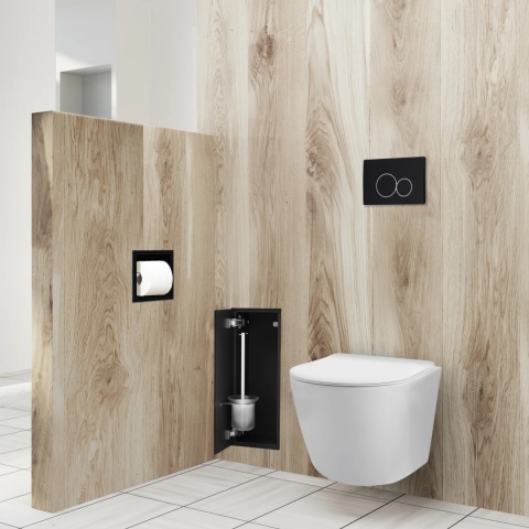 WALL-BOX BRUSH "S" LEWY - BLACK GLASS 53,2 x 23,2 x 15 cm