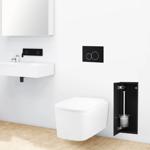 WALL-BOX BRUSH "S" LEWY - BLACK GLASS 53,2 x 23,2 x 15 cm