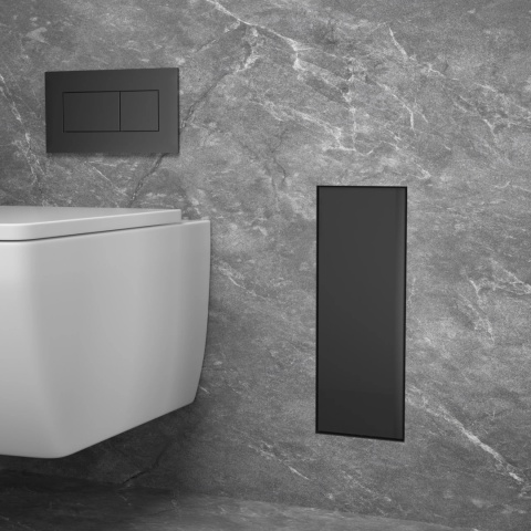 WALL-BOX BRUSH "S" LEWY - BLACK GLASS 53,2 x 23,2 x 15 cm