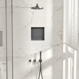 WALL-BOX NO RIM - Półka wnękowa bezramkowa Gun Metal 30x30x10 cm