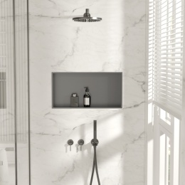 WALL-BOX NO RIM - Półka wnękowa bezramkowa Gun Metal 60x30x10 cm