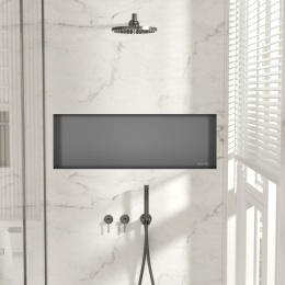 WALL-BOX NO RIM - Półka wnękowa bezramkowa Gun Metal 90x30x10 cm