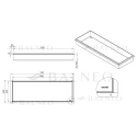 WALL-BOX NO RIM - Półka wnękowa bezramkowa Gun Metal 90x30x10 cm