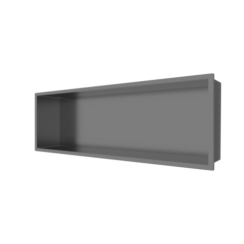 WALL-BOX ONE Gun Metal Półka wnękowa ze stali nierdzewnej 60x20x10 cm