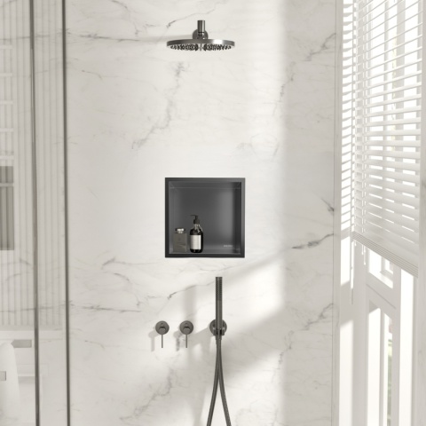 WALL-BOX ONE - Półka wnękowa GUN METAL 30x30x7 cm