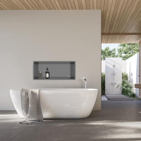 WALL-BOX ONE - Półka wnękowa Gun Metal 60x30x10 cm