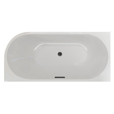 Wanna wolnostojąca narożna lewa AVOLA z pokrywką BLACK - 150 x 75 cm