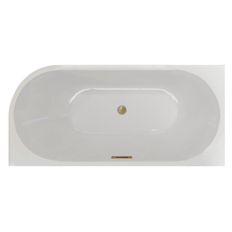 Wanna wolnostojąca narożna lewa AVOLA z pokrywką GOLD - 150 x 75 cm