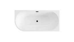 Wanna wolnostojąca narożna prawa AVOLA z pokrywką BLACK - 150 x 75 cm