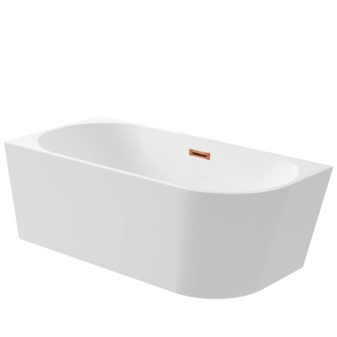 Wanna wolnostojąca narożna prawa AVOLA z pokrywką COPPER - 150 x 75 cm