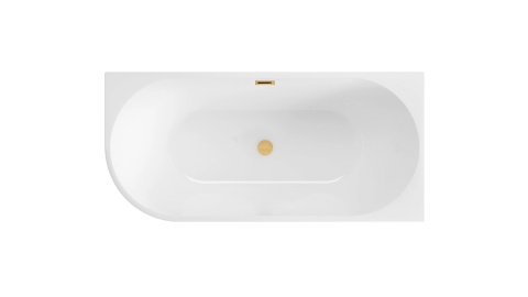 Wanna wolnostojąca narożna prawa AVOLA z pokrywką GOLD - 150 x 75 cm