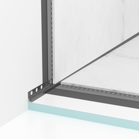 Listwa spadkowa przyścienna lewa 170 cm Gun Metal