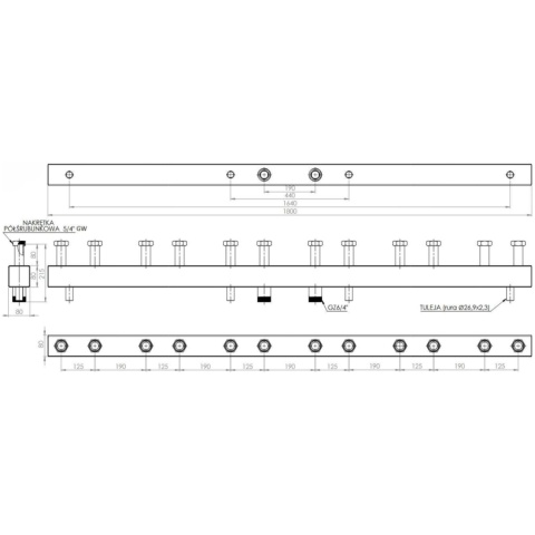 Rozdzielacz 6-obiegowy 120 kW do C. O. ENSOL
