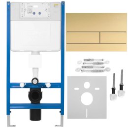 STELAŻ PODTYNKOWY WC + PRZYCISK T BRUSH GOLD