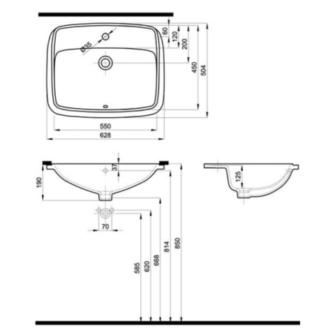 Umywalka podblatowa KOŁO NOVA PRO 550x450 Umywalka podblatowa KOŁO NOVA PRO 550x450