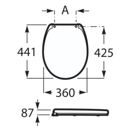 Deska sedesowa wolnoopadająca, łatwowypinalna ROCA Nexo